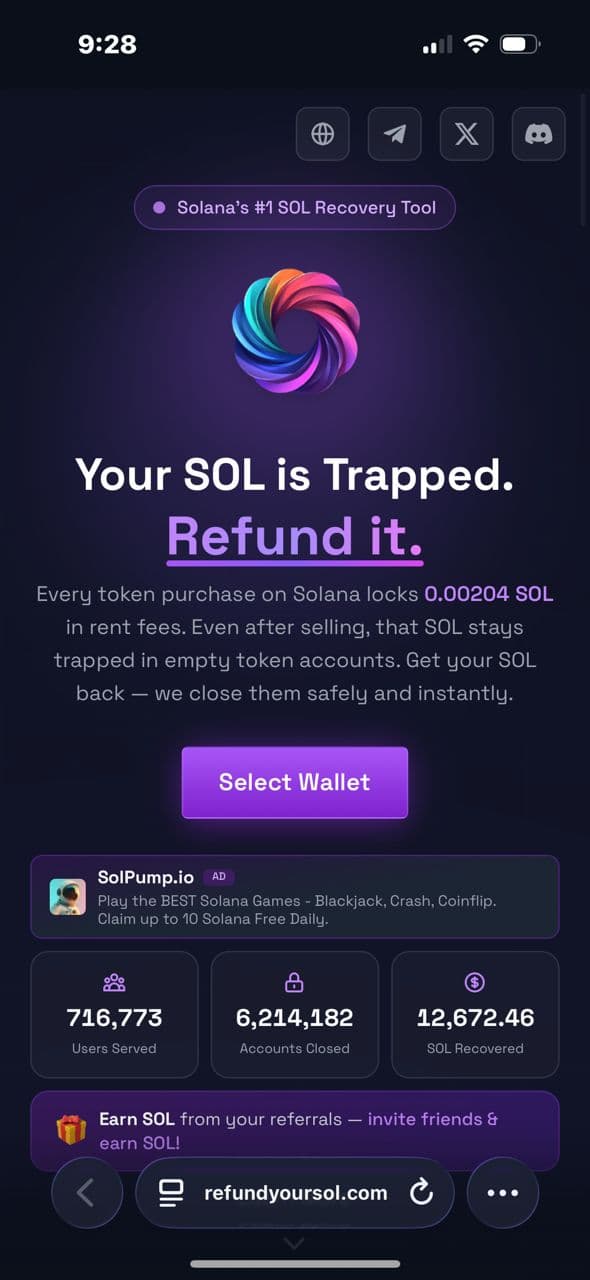RefundYourSOL website April 2026