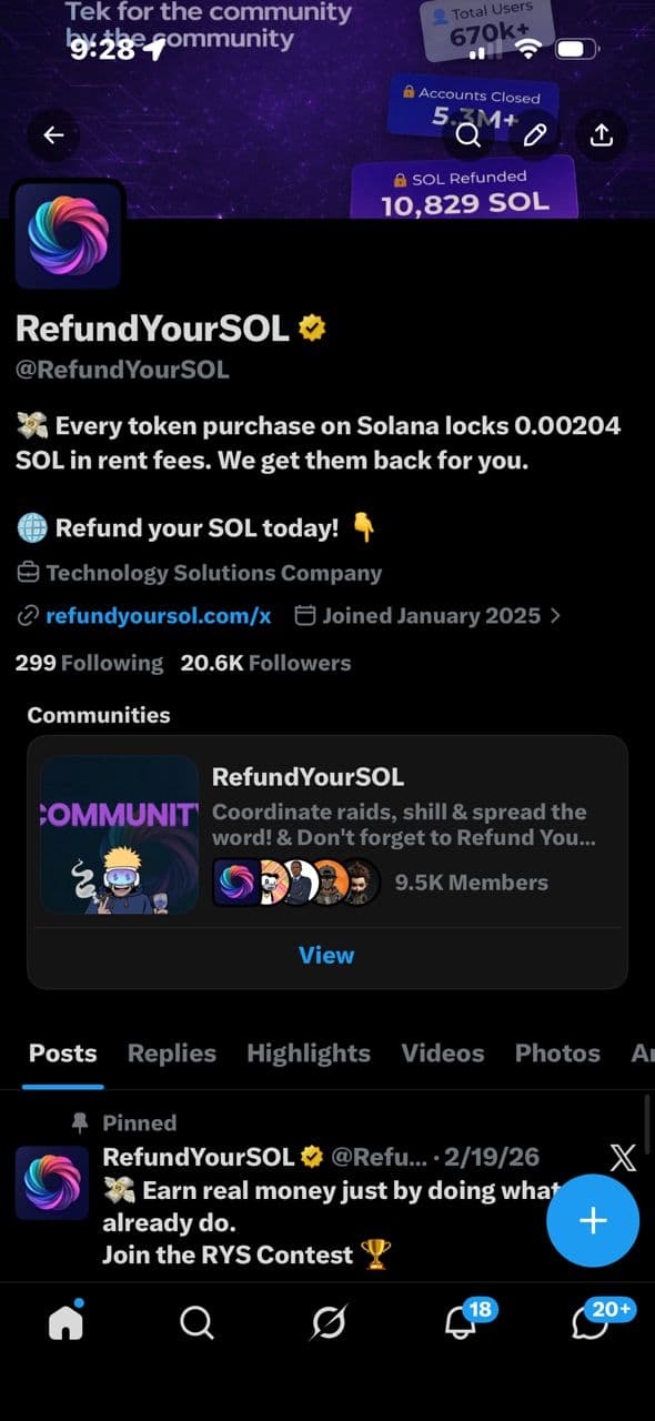 RefundYourSOL X account April 2026